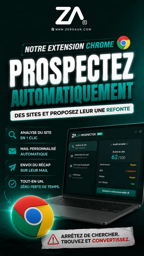 Miniature du Short YouTube Zéro à Un : notre extension Chrome ZA Prospector pour prospecter automatiquement